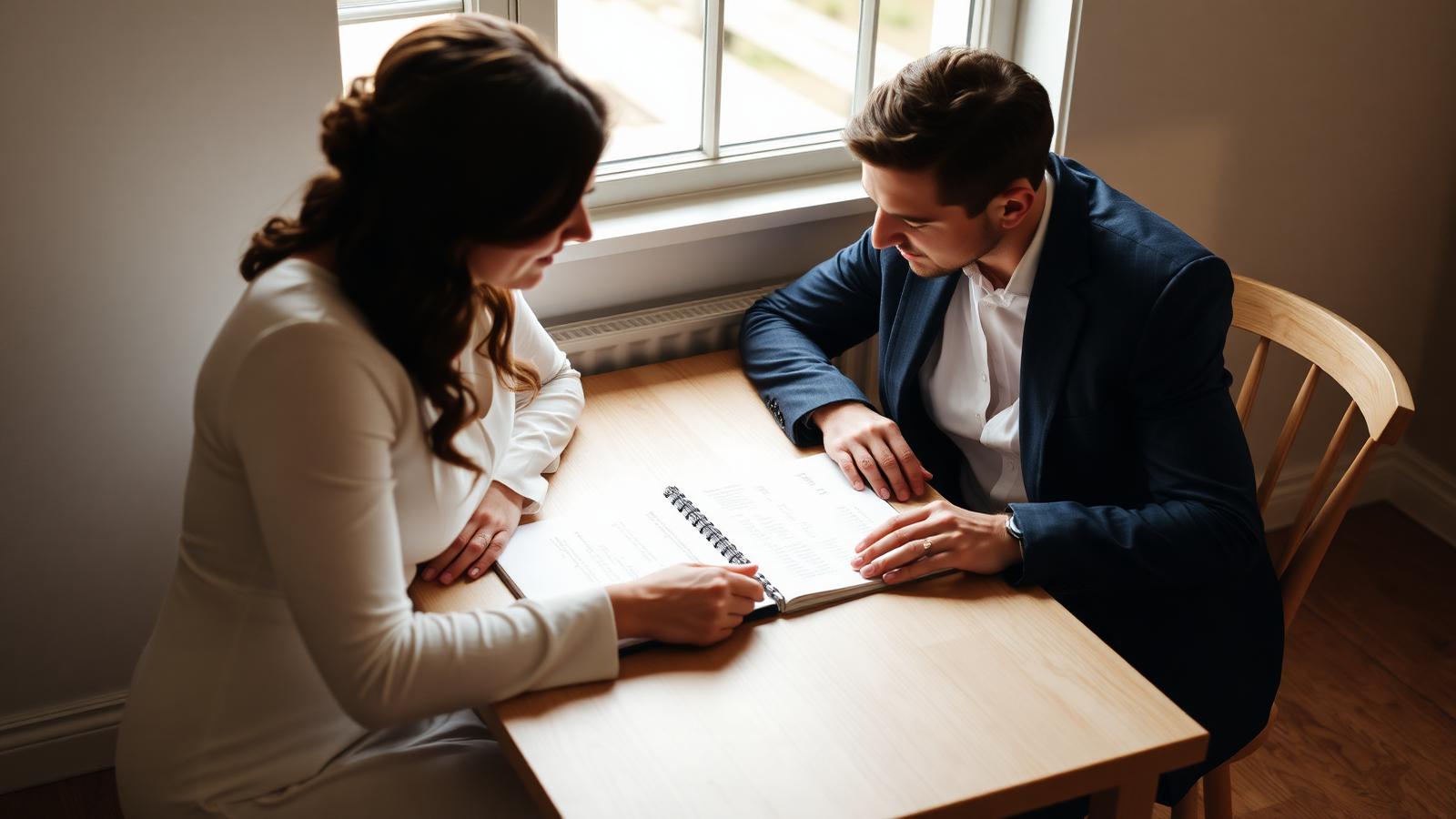 Par går igenom gästlistan och diskuterar vilka partners och plus-ones som ska bjudas till bröllopet